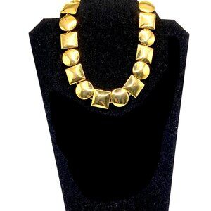 Anne Klein Gold Tone Geometric Collar Necklace with Toggle Clasp